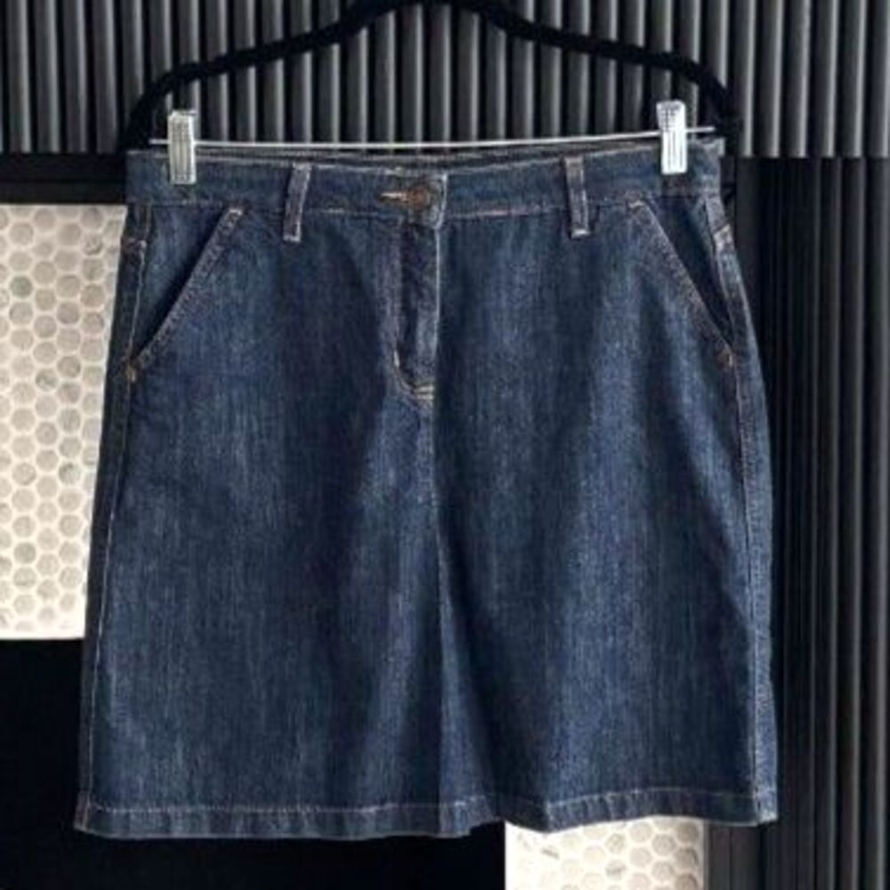 Boden Dark Wash Denim Pencil Skirt 10R Stretch Fall Back to School Midi